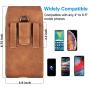 Takfox Phone Holster for Samsung Galaxy S20 S10 S10e S9 S8 S7 Edge,Note 10 Note 9 Note 8,A10e A20 A30 A50, J7 J3 Cell Phone Belt Clip Holster Premium Leather Carrying Phone Pouch w Card Holder,Brown
