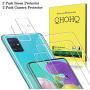 QHOHQ 3 Pack Screen Protector for Samsung Galaxy A51/Galaxy A51 5G with 2 Pack Camera Lens Protector,Tempered Glass Film, [9H Hardness] - HD - [2.5D Edge] - [Anti-Fingerprint] - [Anti-Scratch]