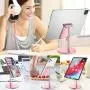 (2020 Upgraded Newest) Tablet Stand, Height Adjustable Desktop Stand Holder, 360° Rotating Aluminum Alloy Cradle Mount Dock for iPhone, Samsung, Smartphone & iPad, Tablet etc (4-10 Screen), Pink (2020 Upgraded Newest) Tablet Stand, Height Adjustable Desktop Stand Holder, 360° Rotating Aluminum Alloy Cradle Mount Dock for iPhone, Samsung, Smartphone & iPad, Tablet etc (4-10 Screen), Pink