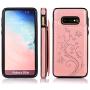 Phone Case for Samsung Galaxy S10e with Tempered Glass Screen Protector and Card Holder Wallet Cover Stand Flip Leather Cell Accessories Glaxay S 10e Gaxaly 10se Galaxies Se10 Cases Women Rose Gold