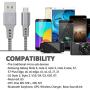 High Speed Micro USB Cable 6-Pack 1FT 1FT 3FT 3FT 6FT 6FT Android Cell Phone Charger Cable Nylon Braided Fast Charging Cord Compatible with Samsung LG HTC Motorola Kindle BlackBerry Xbox PS4 Silver