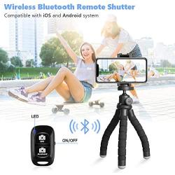 Phone Tripod, Torjim 2020 Version Mini Cell Phone Tripod with Bluetooth Remote Control & Phone Holder, 360°Rotation Flexible Travel Tripod for Smartphone, SLR Camera, Gopro