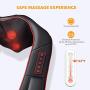 Electric Massager, ATMOKO Neck Massager with Heating & Vibration Function, for Shoulders, Neck, Back, Waist, Legs, Arms, Soles, Relieve Muscle Pain, 15.75 x 6.30 x 7.48 in, Black+Red