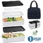 Bento Lunch Box with Lunch Bag for Kids and Adults,Reusable Leakproof food Container with Utensils,Micro-Waves & Dishwasher & Freezer, Suitable for Office School Camp Picnics, 1200ml Bento Lunch Box with Lunch Bag for Kids and Adults,Reusable Leakproof food Container with Utensils,Micro-Waves & Dishwasher & Freezer, Suitable for Office School Camp Picnics, 1200ml