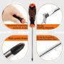 KSEIBI 153724 Heavy Duty Screwdriver Set 52 pcs Kit Phillips Flat Head Precision Magnetic Screw Drivers Bit Laptop, Phone, Bike, And Mechanic Repair Tool Set Job Professional Fix Hand Tools Sets