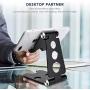Phone Stand Holder,Full Foldable Phone Holder for Desk,Cell Phone Stand Adjustable Desktop Phone Holder Cradle Compatible with iPhone 11 Pro Max,iPad Mini,Tablets (7-10"), All Phones (Black)