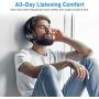 LETSCOM Bluetooth Headphones, 100 Hours Playtime Bluetooth 5.0 Headphones Over Ear with Deep Bass, Hi-Fi Sound and Soft Earpads, Built-in Mic, Wired/Wireless Headset for Home Office-Black