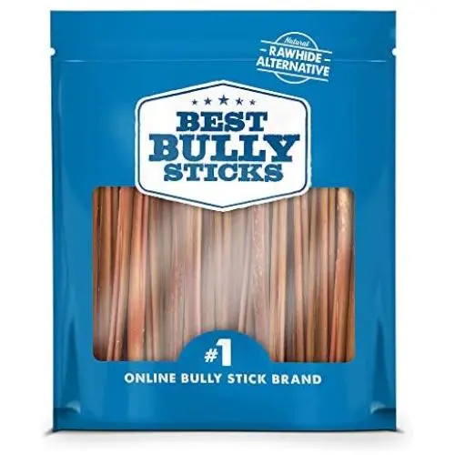 Best Bully Sticks Premium 6-Inch Thin Bully Sticks (24 Pack) - All-Natural, Free-Range, Grass-Fed Beef Dog Treat Chews