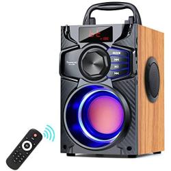 Portable Bluetooth Speaker Subwoofer Heavy Bass Wireless Outdoor Party Speaker MP3 Player Line in Speakers Support Remote Control FM Radio TF Card LCD Display for Home Party Phone Computer PC