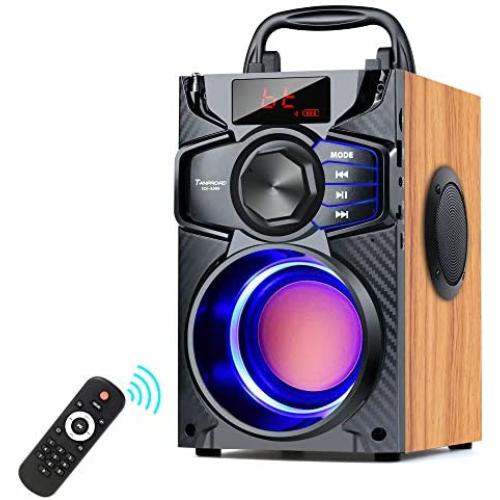 Portable Bluetooth Speaker Subwoofer Heavy Bass Wireless Outdoor Party Speaker MP3 Player Line in Speakers Support Remote Control FM Radio TF Card LCD Display for Home Party Phone Computer PC