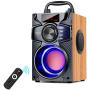 Portable Bluetooth Speaker Subwoofer Heavy Bass Wireless Outdoor Party Speaker MP3 Player Line in Speakers Support Remote Control FM Radio TF Card LCD Display for Home Party Phone Computer PC
