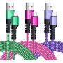 USB Type C Cable, 3 Pack 6.6ft C Charger Cable Type C Phone Charger Fast Charging Cord Compatible with Samsung Galaxy S20 S 20+ S10 S10+ S9 S8 Plus Note 8 9 10, LG V20 G5 G6 V30, Moto G7 G6 X4 Z4, Goo