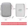 Canboc Carrying Case for Fujifilm Instax Mini Link Smartphone Printer, INSTAX Share SP-2 Mobile Printer, Mesh Pocket fits Fujifilm Instax Mini Instant Film, Cable, Travel Protective Cases, Ash White