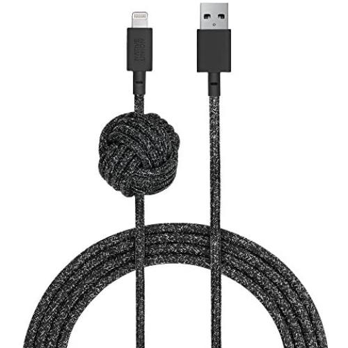 Native Union Night Cable - 10ft Ultra-Strong Reinforced [Apple MFi Certified] Durable Lightning to USB Charging Cable with Weighted Knot for iPhone/iPad (Cosmos)