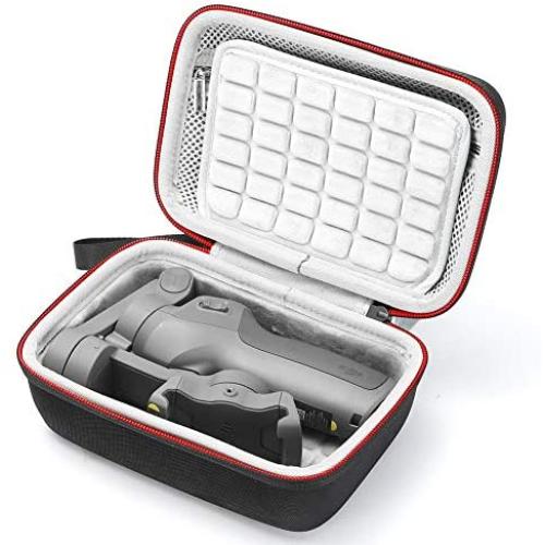 Hard Carrying Case for DJI Osmo Mobile 3 Handheld Smartphone Foldable Gimbal and Osmo Grip Tripod, Power Cable, Protective Storage Travel Bag - Black (Gray Lining)