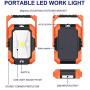 Portable LED Work Light,BEIEN Rechargeable Solar Work Lights 4400 mAh,Waterproof COB Flood Light with Magnetic Hanging Hook,30W 1000LM for Car Repairing,Camping,Hiking,Backpacking,Fishing
