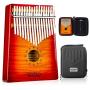 GECKO Kalimba 17 Keys Thumb Piano with Hardshell Case Study Instruction Tuning Hammer Portable Wood Finger Piano Birthday Gifts for Kids Adult Beginners Professional