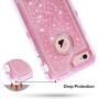Anuck iPhone 6S Case, iPhone 6 Case, 3 in 1 Hybrid Heavy Duty Defender Case Sparkly Floating Liquid Glitter Protective Hard Shell Shockproof TPU Cover for Apple iPhone 6 /iPhone 6S 4.7" - Pink