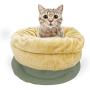 GOOPAWS 4 in 1 Self Warming Burrow Cat Bed, Pet Hideway Sleeping Cuddle Cave
