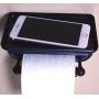 McLee Creations Wonder Shelf - Small Plastic Self Adhesive Bathroom Wall Mount Shelf - Fits Over Toilet Paper Holder - Designed for Smartphone and Flushable Baby Wipes (1, Black)