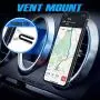 Ultra 360 Phone Mount and Stand by PeekOfUnique, 3-in-1 Design, Car Mount, Fold Out Kickstand, Phone Holder Grip Ring - Official Product (Red)