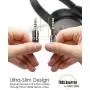 FosPower (1 Pack) 3.5mm Male to Female Auxiliary Stereo Audio Headphone Jack AUX Adapter [4-Conductor TRRS | 24K Gold Plated Plug] for iPhone, Smartphones, Tablets, Speakers, Microphone & Card Readers