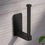 VAEHOLD Toilet Paper Holder Self Adhesive Kitchen Washroom Adhesive Toilet Roll Holder No Drilling for Bathroom Stick on Wall Stainless Steel Brushed - Black