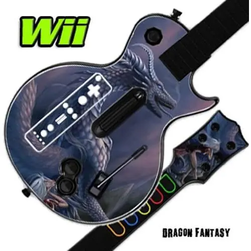 Mightyskins Skin Decal Skin Compatible with Guitar Hero 3 III Nintendo Wii Les Paul - Dragon Fantasy Mightyskins Skin Decal Skin Compatible with Guitar Hero 3 III Nintendo Wii Les Paul - Dragon Fantasy