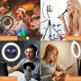 10.2" Selfie Ring Light with Tripod Stand - Dimmable RGB Ring Light LED Circle Lights Halo Lighting with Stand & Phone Holder for Live Steaming Make Up Vlogging Video, Compatible for iPhone Android