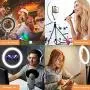 10.2" Selfie Ring Light with Tripod Stand - Dimmable RGB Ring Light LED Circle Lights Halo Lighting with Stand & Phone Holder for Live Steaming Make Up Vlogging Video, Compatible for iPhone Android 10.2" Selfie Ring Light with Tripod Stand - Dimmable RGB Ring Light LED Circle Lights Halo Lighting with Stand & Phone Holder for Live Steaming Make Up Vlogging Video, Compatible for iPhone Android