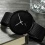 Mens Watches Ultra-Thin Minimalist Waterproof - Fashion Wrist Watch for Men Unisex Dress with Stainless Steel Mesh Band