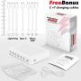 Poweroni USB Charging Station Dock - 6-Port - Fast Charge Docking Station for Multiple Devices - Multi Device Charger Organizer - Compatible with iPad iPhone and Android Cell Phone and Tablet - White