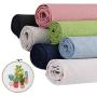 7 Pcs/Set Linen Needlework Fabric Solid Colour Cloth Garments Crafts Accessories Square Embroidery Cloth(5050CM)