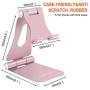 Adjustable Cell Phone Stand, Multi-Angle Tablet Stand Desk Cell Phone Holder with Anti-Slip Base and Convenient Charging Port Universal Aluminum Stand for All Smartphones and Tablets - Rose Gold