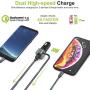 iPhone Car Charger, 3ft [Apple MFI Certified] Lighting Car Charger with Extra QC 3.0 USB Port for iPhone 11, X, XR, XS, 8, 8 Plus, 7, 7 Plus 6S / 6S Plus, 6 Plus, SE, 5S, iPad Pro, Air 2, Mini 4
