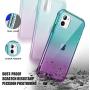 SKYLMW iPhone 11 Case 2019 6.1 inch,[Built in Screen Protector] Full Body Shockproof Dual Layer High Impact Protective Hard Plastic & TPU Phone Tough Cover Cases for Women Men,Blue-Violet Gradient