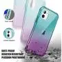 SKYLMW iPhone 11 Case 2019 6.1 inch,[Built in Screen Protector] Full Body Shockproof Dual Layer High Impact Protective Hard Plastic & TPU Phone Tough Cover Cases for Women Men,Blue-Violet Gradient