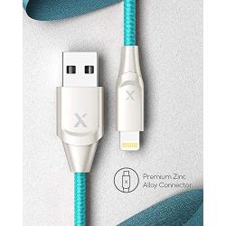 Xcentz iPhone Charger 2 Pack 6ft, Apple MFi Certified Lightning Cable Fast Charger iPhone Cable, Durable Braided Nylon Metal Connector Charger Cord for iPhone 11/X/XS Max/XR/8 Plus/7/6/5, ipad - Blue