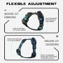 WALKTOFINE Dog Harness No Pull Reflective, Comfortable Harness with Handle,Fully Adjustable Pet Leash Vest for Small Medium Large Dog Breed Car Seat Harness