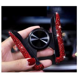 Siyibb Crystal Universal Car Phone Holder Gravity Car Air Vent Mobile Phone Mount - Red