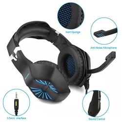 PECHAM A1 Gaming Headset with Mic for New Xbox One, PS4,Nintendo Switch, PC - Surround Sound, Noise Reduction Game Earphone - Easy Volume Control - 3.5MM Jack for Smart Phone, Laptops, Computer