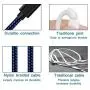 iPhone Charger Cable Lightning Charging Cable Nylon Braided 5 Pack 3FT/6FT/10FT MFI Certified Long USB Cord Fast iPhone Cable Compatible iPhone XS/Max/XR/X/8P/8/7P/7/6S/iPad/iPod/IOS (Black & Blue) iPhone Charger Cable Lightning Charging Cable Nylon Braided 5 Pack 3FT/6FT/10FT MFI Certified Long USB Cord Fast iPhone Cable Compatible iPhone XS/Max/XR/X/8P/8/7P/7/6S/iPad/iPod/IOS (Black & Blue)