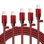 iPhone Charger Cable Lightning Cables MFi Certified 5Pack [3/3/6/6/10FT] Extra Long Nylon Braided USB Fast Charging Syncing Cord Compatible with iPhone 11 Pro Max XS XR X 8 7 6S 6 Plus SE 5S 5C 5 iPad