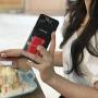 [2pc] Finger Strap Phone Holder - Ultra Thin Anti-Slip Universal Cell Phone Grips Band Holder for Back of Phone (Red)
