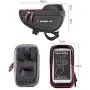 MOOZO Bike Handlebar Bag, Bicycle Phone Holder, Waterproof Cycling Frame Bags Top Tube Pouch Pannier Bike Phone Mount Stand for iPhone Xs MAX XR X 8 7 6 6S Plus Samsung S9 S8 S7 Smartphones Below 6
