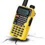 BAOFENG UV-5R Plus Qualette 5W Dual Band Two Way Radio Walkie Talkies (Imperial Yellow)