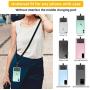 Phone Lanyard Universal Crossbody Cell Phone Lanyards Multifuctional Nylon Patch Adjustable Shoulder Neck Strap Compatible with Most Smartphones(Pure Black)