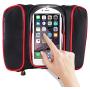 SQ Phone bagBike Frame Bag,Waterproof Bike Bag Bike Pouch,Bike Front Top Tube Touchscreen Pouch Bag with Headphone Hole,Handlebar Phone Bags for Under 6.2 Inchs Smartphone