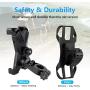 ORIbox bike phone mount, Removable bicycle phone holder handlebar, 360° Rotation Adjustable universal silicone Motorcycle Phone Mount, Black