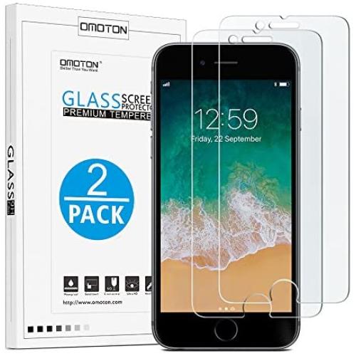 OMOTON SmoothArmor 9H Hardness HD Tempered Glass Screen Protector for Apple iPhone 8 Plus/iPhone 7 Plus, 2 Pack